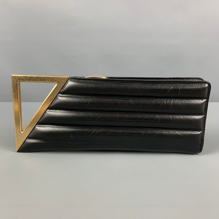 BOTTEGA VENETA Black Padded Leather Clutch Handbag