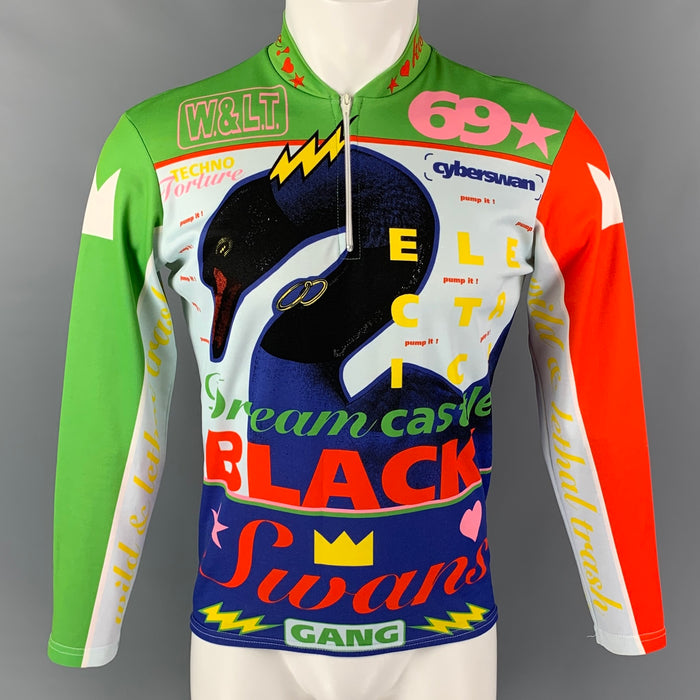 WALTER VAN BEIRENDONCK FW96 Size M Green Blue Black Swan Jersey Bike Top