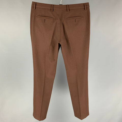 GIVENCHY de Ricardo Tisci 2012 Talla 34 Pantalón de vestir de algodón y lana marrón