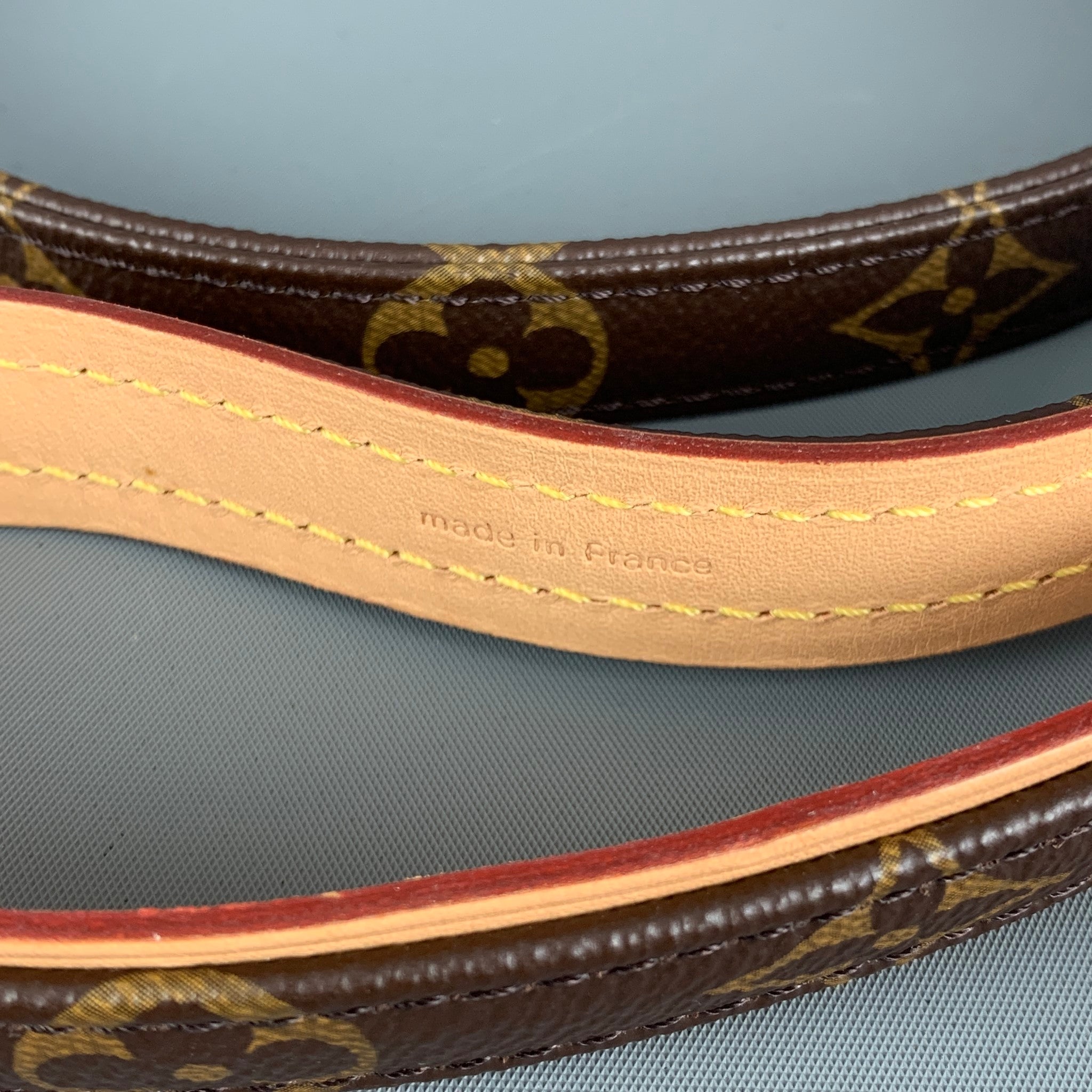 LOUIS VUITTON Dog Leash Brown Beige Monogram Coated Leather Goods