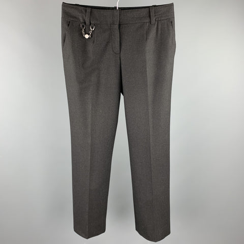 CELINE Size 4 Charcoal Wool Wide Leg Dress Pants