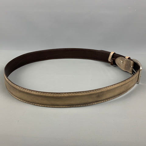 VINTAGE Taille 34 Ceinture en cuir gris taupe