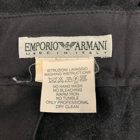 EMPORIO ARMANI Size 34 Charcoal Wool Dress Pants