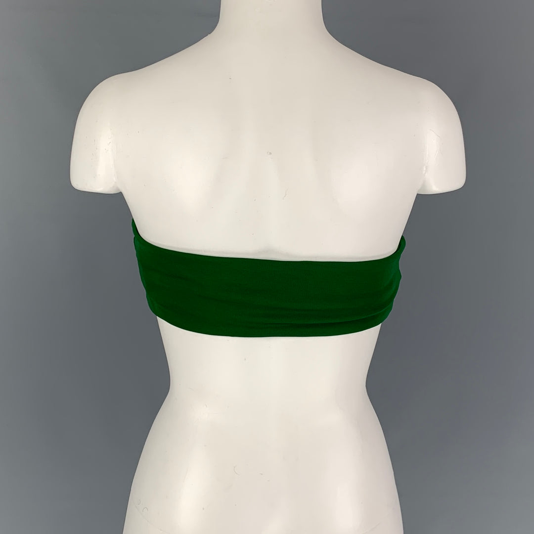 BRANDON MAXWELL Size 4 Forest Green Rayon Bandeau Top Sui Generis Designer Consignment BRANDON MAXWELL Size 4 Forest Green Rayon Bandeau Top Sui Generis Designer Consignment