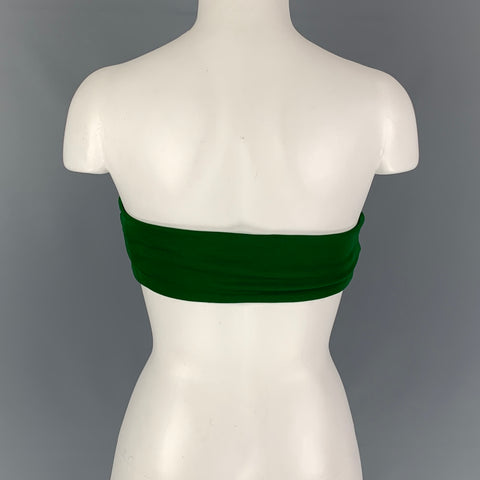 BRANDON MAXWELL Talla 4 Top bandeau de rayón verde bosque