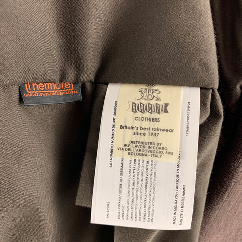 BARACUTA Chest Size 44 Brown Red Plaid Virgin Wool Bomber Jacket