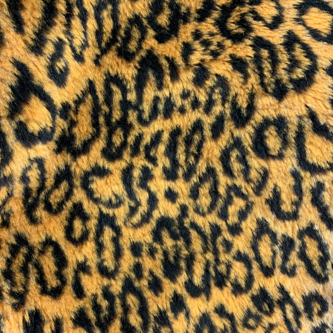 ENGINEERED GARMENTS Size L Black & Tan Leopard Print Polyester / Cotton Coat