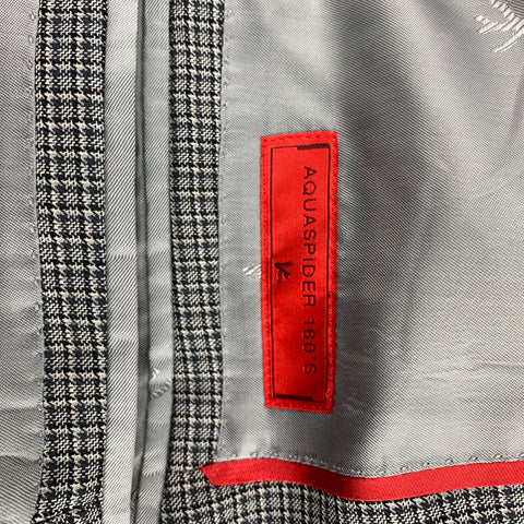 ISAIA Talla regular 48 Traje de solapa de muesca de lana a cuadros verde claro y negro