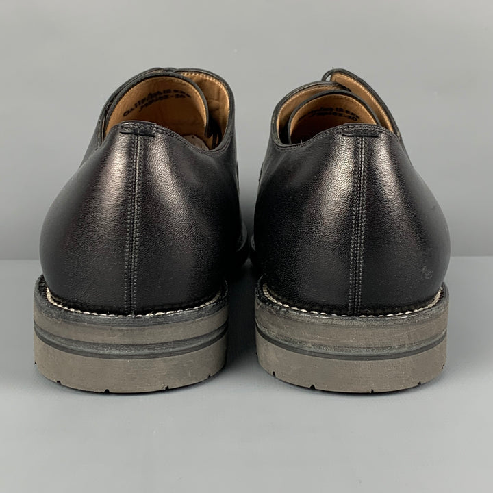 BALLY Size 12 Black Leather Lace Up Loafers