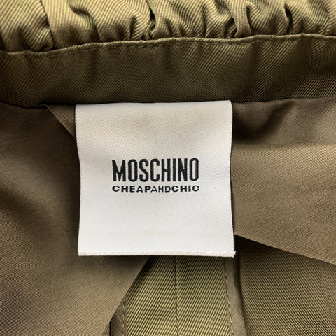 MOSCHINO CHEAP AND CHIC Size 12 Olive Twill Cotton Blend Jacket