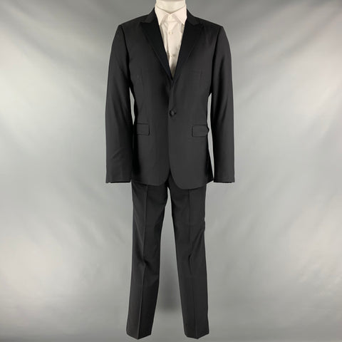 CALVIN KLEIN COLLECTION Taille 38 Smoking à revers en laine unie noire
