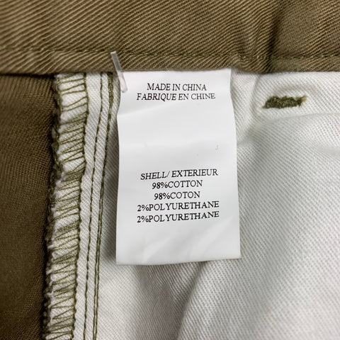 THEORY Size 36 Khaki Cotton Polyurethane Straight Casual Pants