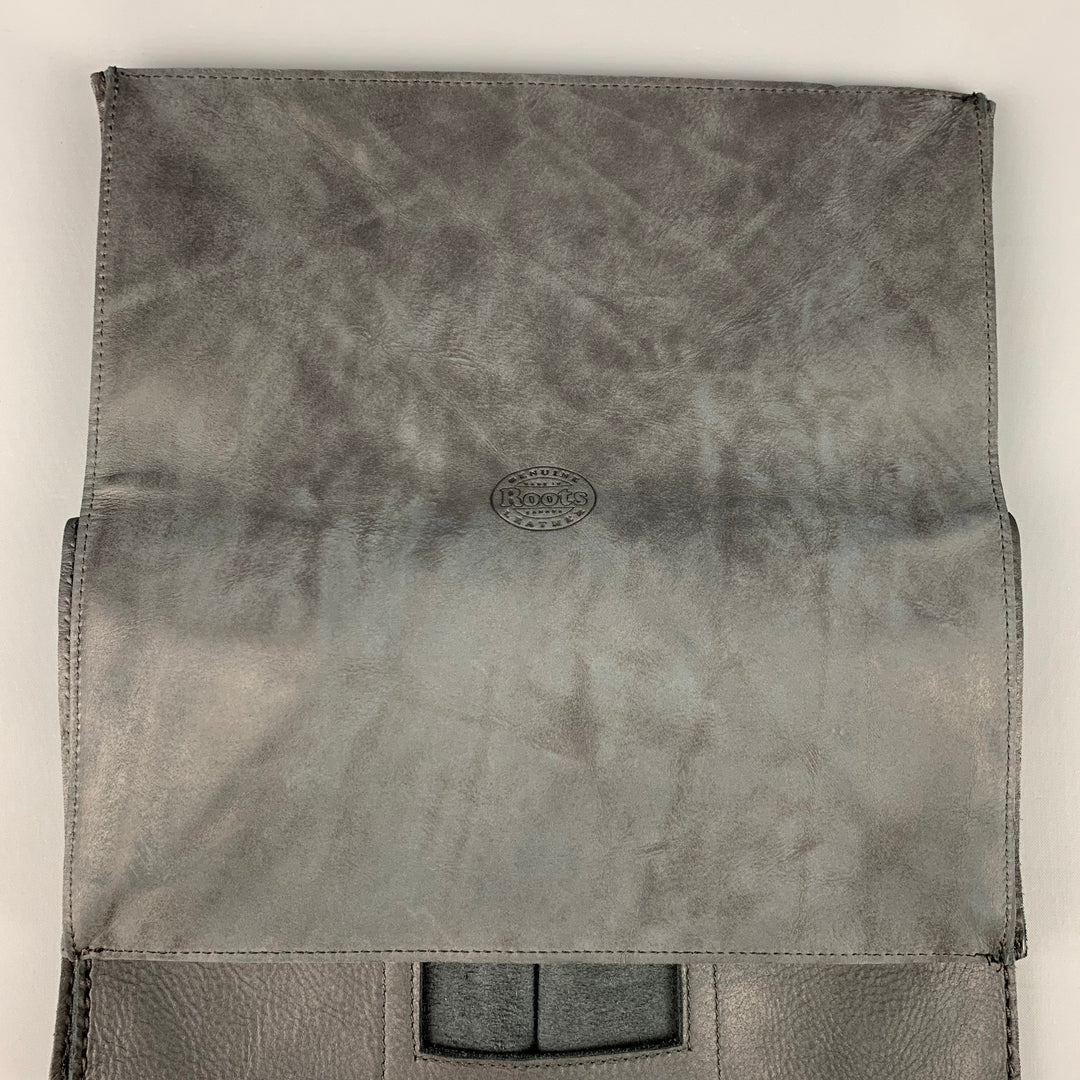 ROOTS Charcoal Leather Tote Bag