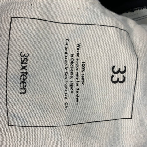 3SIXTEEN Size 33 Blue Indigo Cotton Jeans