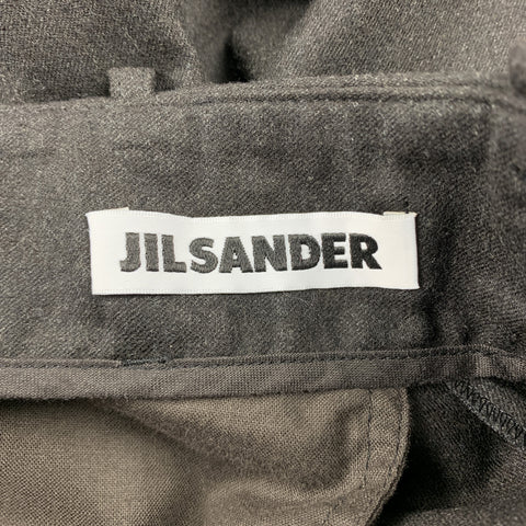 JIL SANDER Size 0 Charcoal Virgin Wool Straight Leg Dress Pants