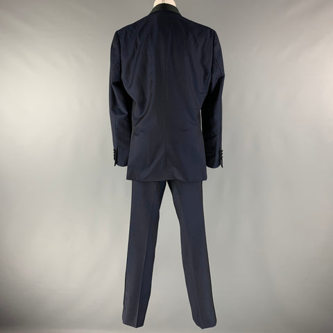 TED BAKER Size 38 Navy Solid Wool Mohair Shawl Collar 31 32 Tuxedo