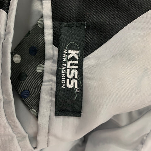KUSS Size 36 Black Contrast Stitch Polyester / Viscose Notch Lapel Suit