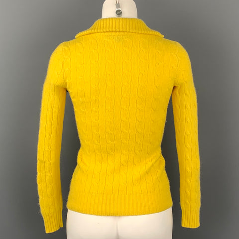 RALPH LAUREN Black Label Size XS Yellow Knitted Cashmere Sweater