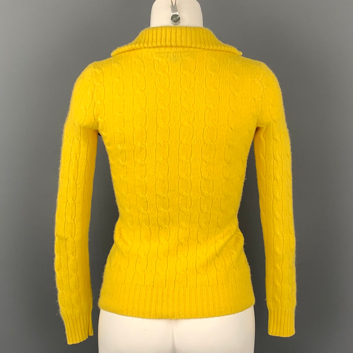 RALPH LAUREN Black Label Taille XS Pull en cachemire tricoté jaune