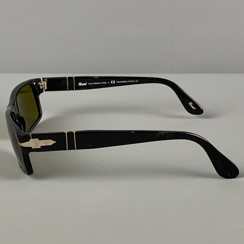 PERSOL Black Silver Plastic Sunglasses & Eyewear