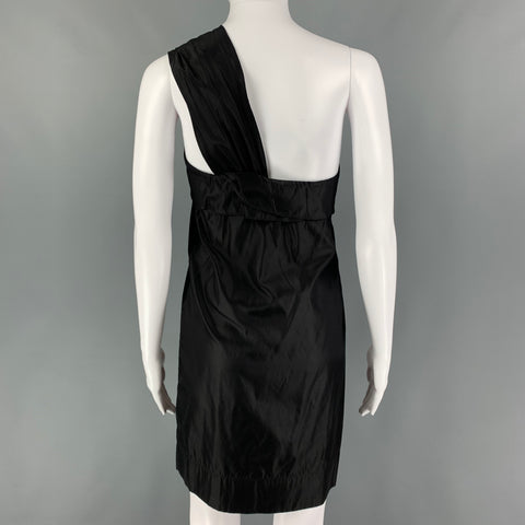 STELLA McCARTNEY 2007 Size 2 Black Silk Blend One Shoulder Cocktail Dress