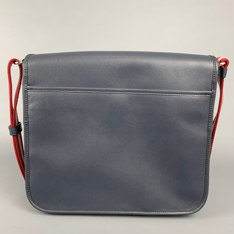 BALLY Navy Leather Rectangle Shoulder Bag