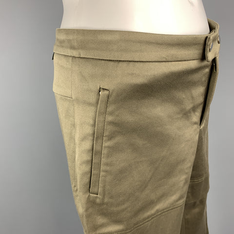 GUCCI Size 2 Olive Cotton / Elastane Snaps Cargo Cuff Zipper Casual Pants
