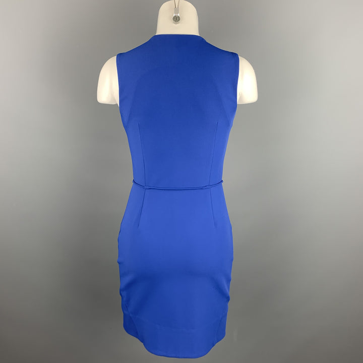 OPENING CEREMONY Size 4 Blue Stretch Polyester Blend Sheath Double Zipper Dress