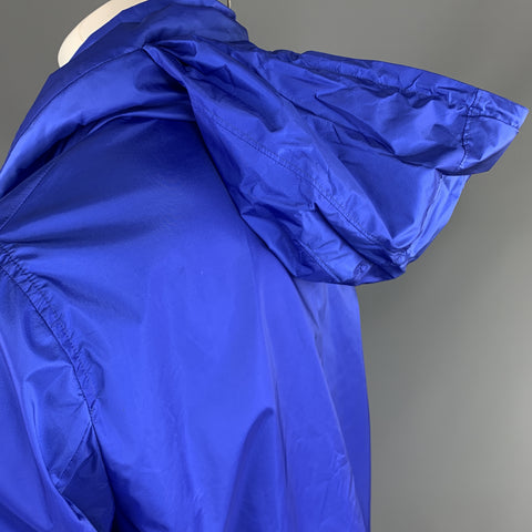 JIL SANDER by RAF SIMONS Size 38 Blue Nylon High Neck Zip Hood Parka