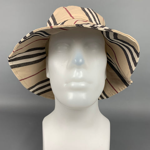 BURBERRY LONDON Chapeaux bob en toile de coton à carreaux beiges