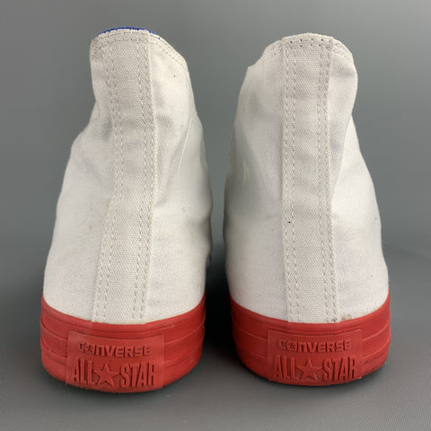 CONVERSE Size 10.5 White Canvas High Top Sneakers