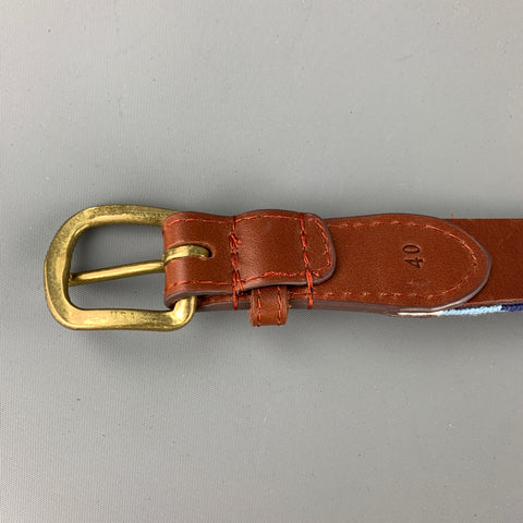 SMATHERS & BRANSON Size 40 Blue Embroidered Belt