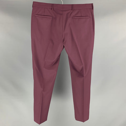 PRADA Size 36 Purple Solid Wool Mohair Zip Fly Dress Pants