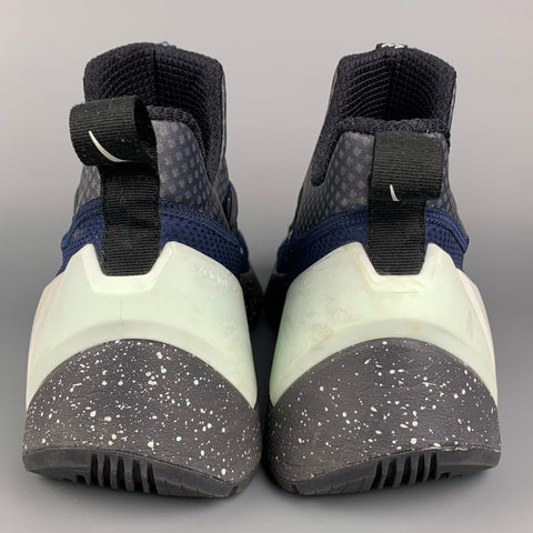 NIKE Zoom Size 12 Navy & Grey Charcoal Mixed Fabrics Mesh Slip On Sneakers
