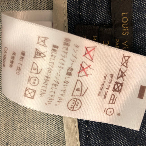 LOUIS VUITTON Size 4 Blue Cotton &  Polyurethane Solid Knee-Length Skirt