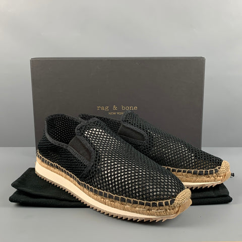 RAG & BONE Size 11.5 Black Mesh Espadrille Loafers