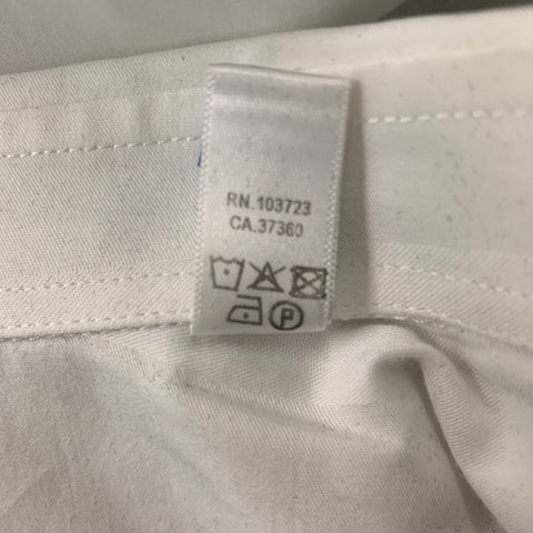 EMPORIO ARMANI Size M White on White Stripe Cotton Long Sleeve Shirt