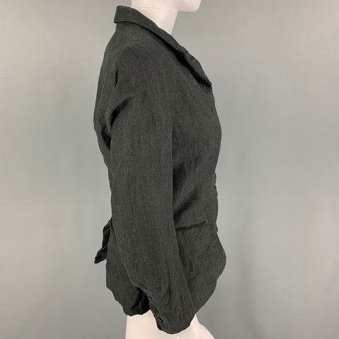 PAUL HARNDEN Size M Gray Linen Peak Lapel Jacket