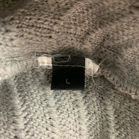 CALVIN KLEIN COLLECTION Size L Grey Chevron Crew-Neck Sweater