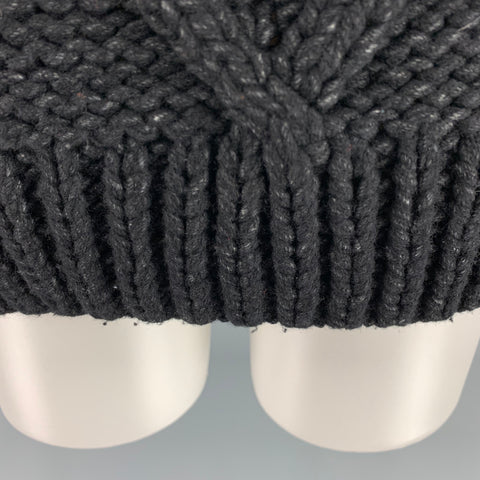 MAISON MARTIN MARGIELA Taille M Pull Laine Polyamide Gris Noir