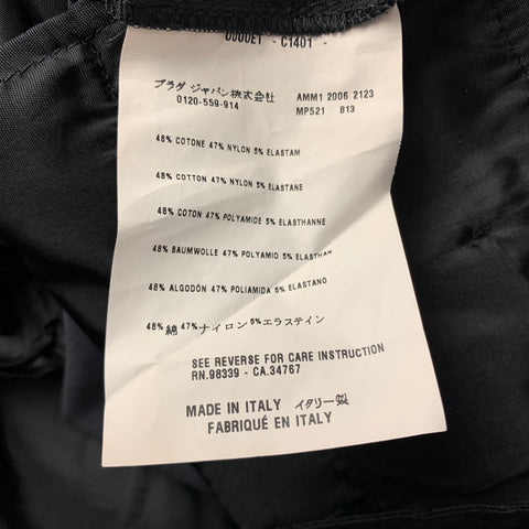 MIU MIU Size 2 Black Cotton Blend Narrow Leg Dress Pants