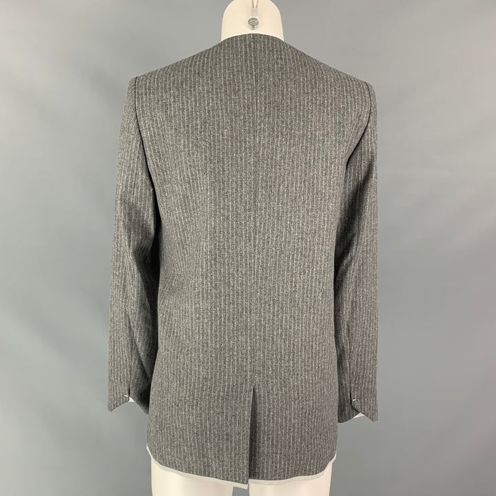 ZADIG &amp; VOLTAIRE Taille 4 Manteau militaire à fines rayures en laine mélangée gris et argent