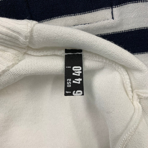 LOVE MOSCHINO Size 4 White Navy Stripped Viscose / Polyester Pullover
