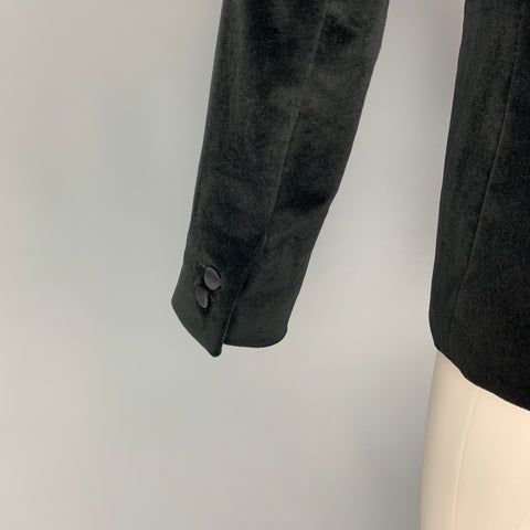 THE KOOPLES Size 40 Black Velvet Cotton Shawl Collar Sport Coat