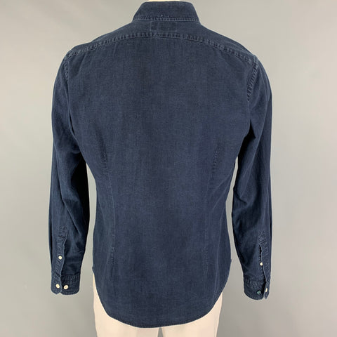 ETON Camisa Manga Larga Algodón Indigo Talla L
