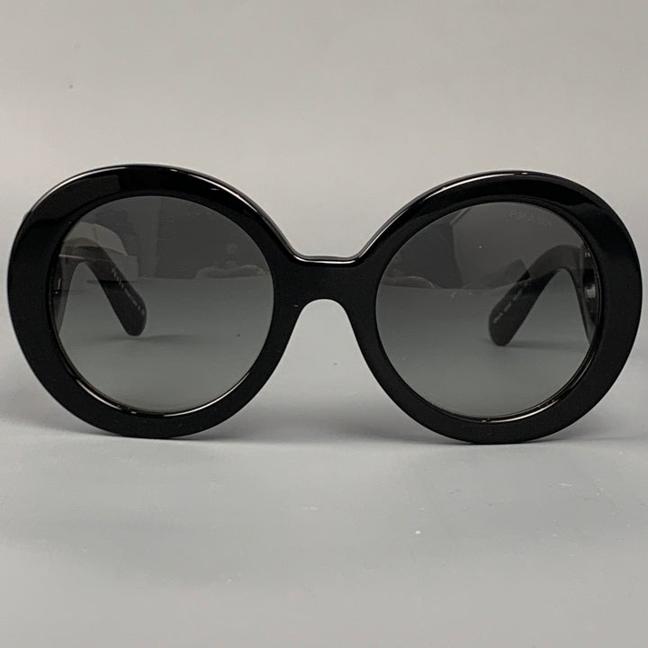 PRADA Black Acetate Minimal Baroque Sunglasses