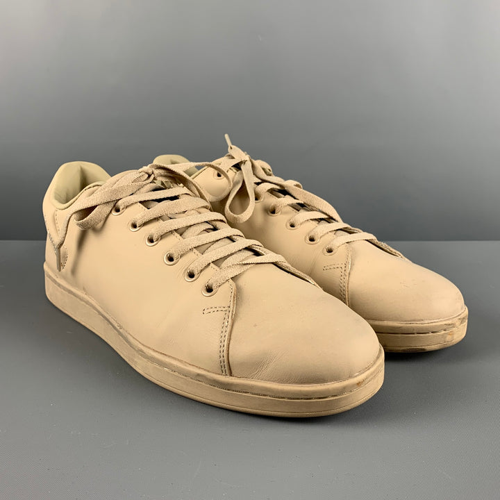 RAF SIMONS Size 11 Beige Leather Low Top Sneakers
