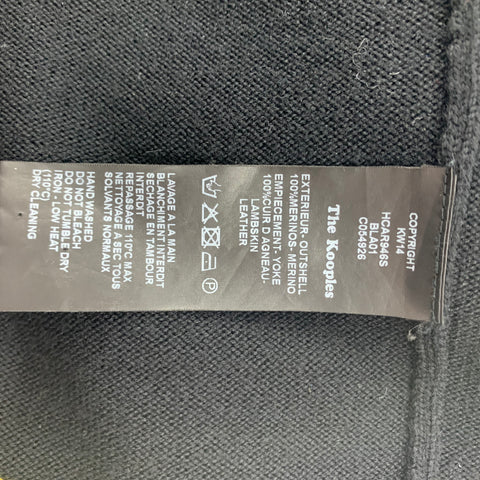 THE KOOPLES Size L Black Merino Wool Hoodie Cardigan