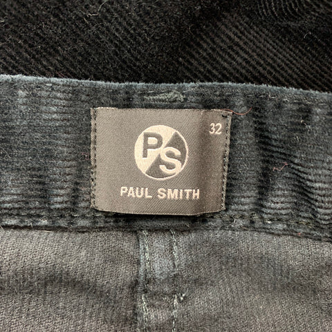 PS by PAUL SMITH Taille 32 Pantalon décontracté en coton velours côtelé noir coupe jean
