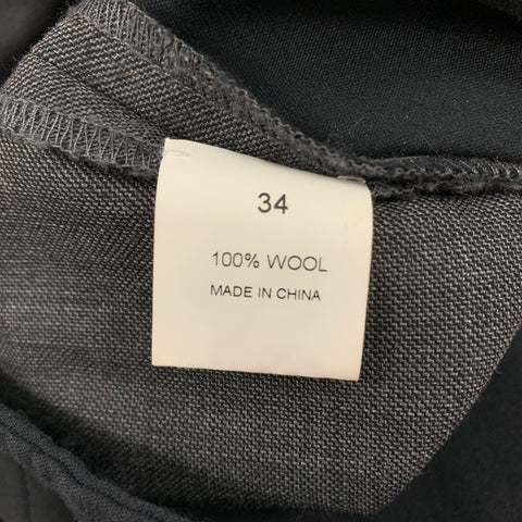 TSE Size 34 Grey Wool Flat Front Dress Pants